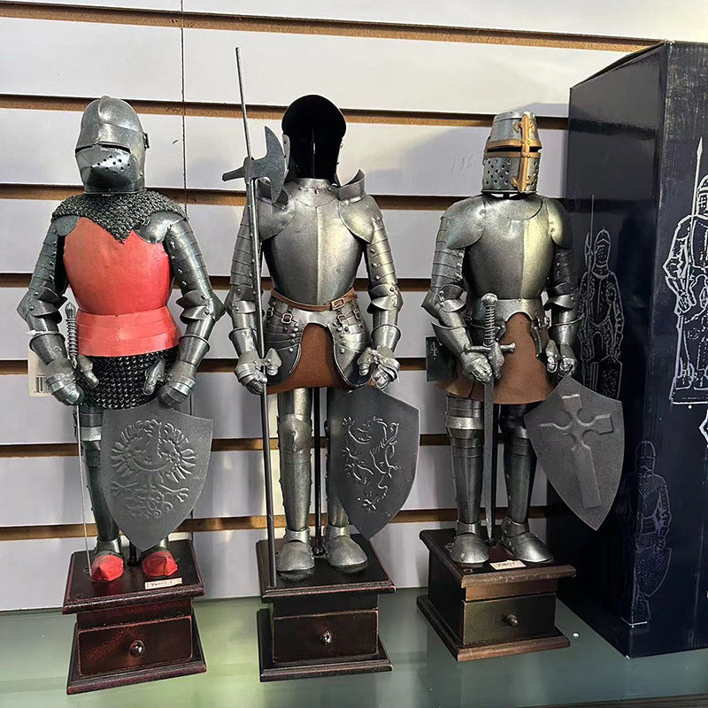 Medieval armor knight ancient Roman warrior model living room bar table decoration